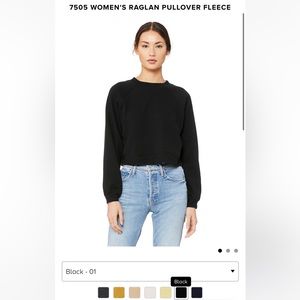 Bella Canvas Raglan Sweatshirt – Black Small